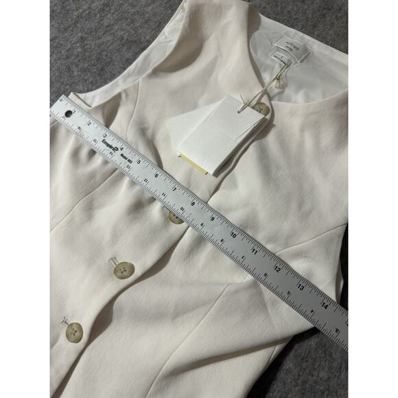 Aritzia Wilfred japanese crepe button up mini dress in White Size 2 new with tag - Picture 4 of 6
